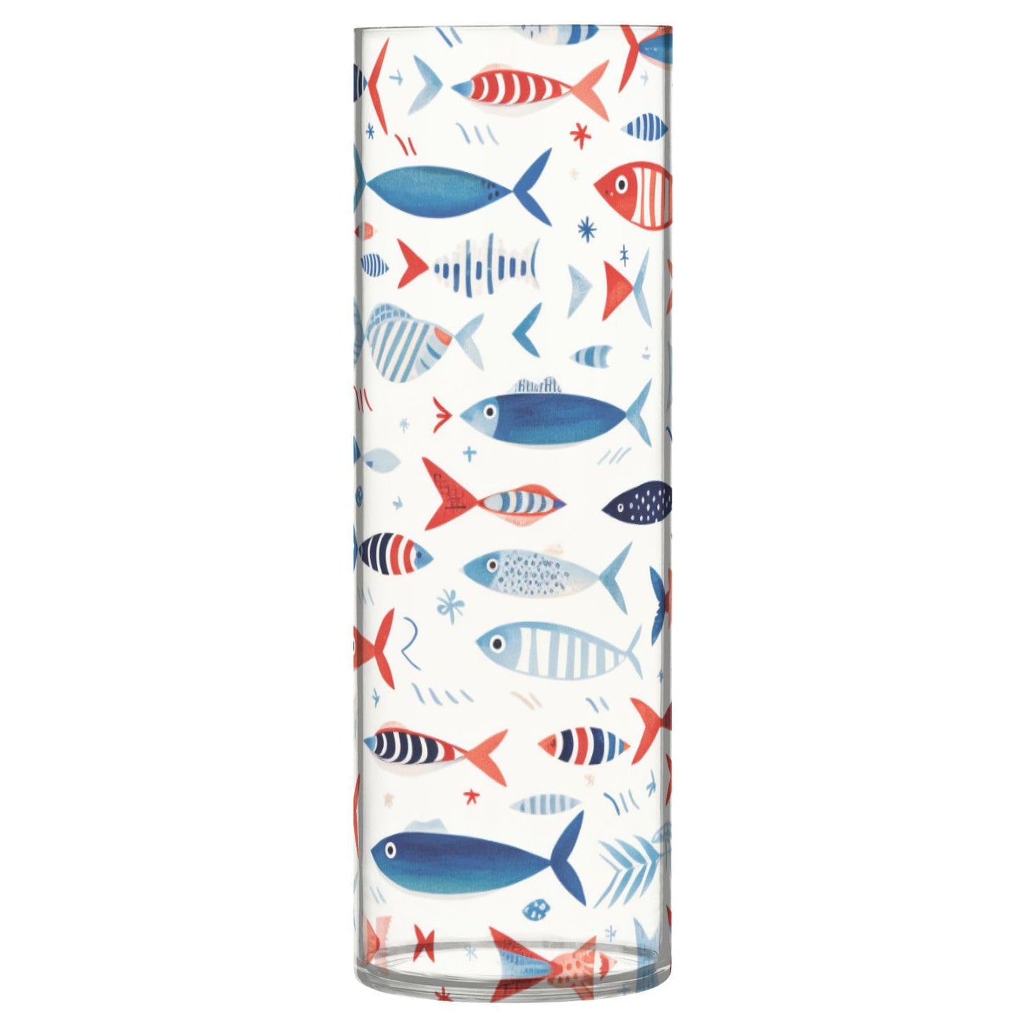Fish Pattern Flower Vase Bud Vase Home Decor for Dining Table Office Bedroom Living Room