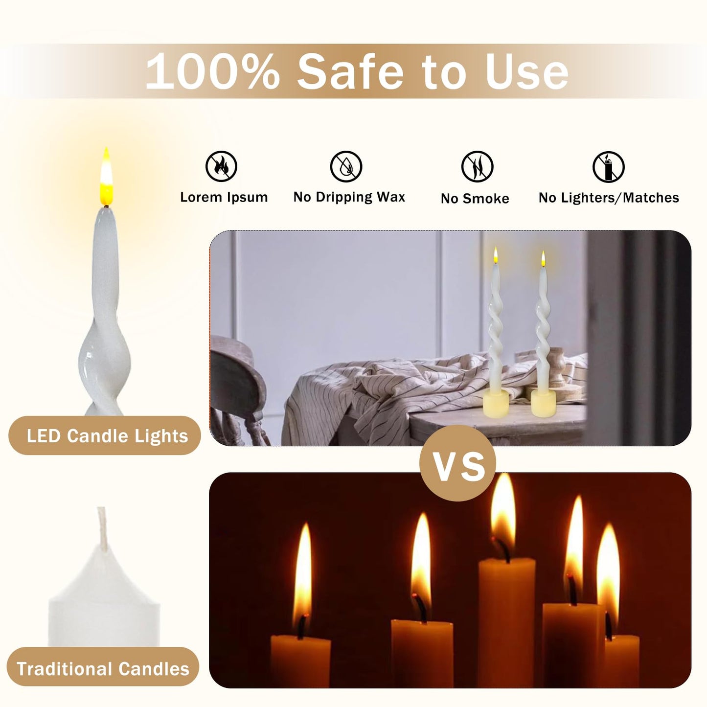 Gedengni Spiral Taper Candle LED Candlesticks, 10inches Flameless Tapered Candles Battery Candle Sticks Remote Twisted Candlestick for Dinner Holiday Wedding Party Housewarming-1D