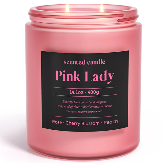 CHILLFLAME Candles for Women, 14.1 oz Scented Candles for Home, 2 Wicks Blended Scents Birthday Candles Gifts for Mom, Wife, Teachter, Girlfriend (Rose+Cherry Blossom+Peach)