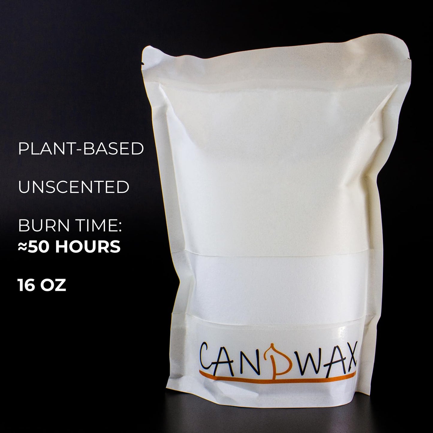 CANDWAX Pearled Candle Wax Sand 16 Oz (450g) - Unscented Plant-Based Smokeless Dripless Gift Powder for Candles - Refillable Candle Pearls with 30 Wicks and a Reusable Glass Container