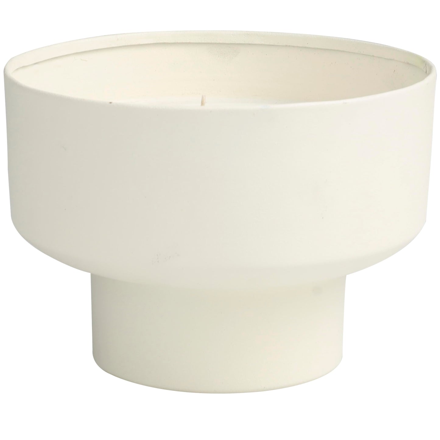 Deco 79 Metal Decorative Candle Cozy Cashmere Scented Matte 50 oz 3 Wick Aromatherapy Candle with White Wax, Wax Aromatherapy Candle 7" x 7" x 5", White