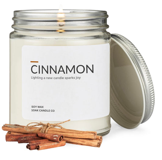 1OAK Cinnamon Candle - Soy Wax Scented Candles - Soy Candles for Home Scented - Long Burning Premium - Hand-Poured (7oz.)