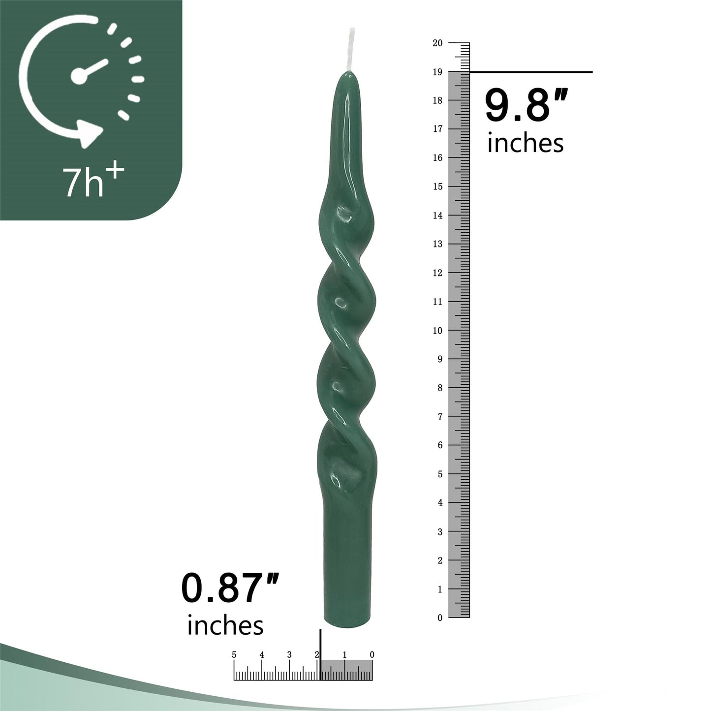 Spiral Taper Candle Dinner Candlesticks,10inches Long Tapered Candles Green Twisted Candlestick Decorative Candle Sticks for Holiday Wedding Party Dinner Table Women Men,1D-Navygreen