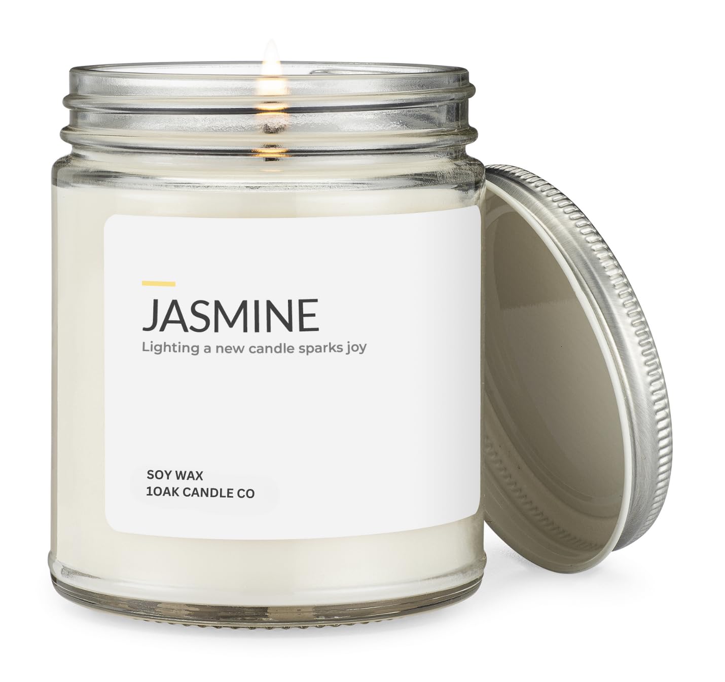 1OAK Jasmine Candle - Soy Wax Scented Candles (Jasmine) - Soy Candles for Home Scented - Long Burning Premium - Hand-Poured (7oz.)