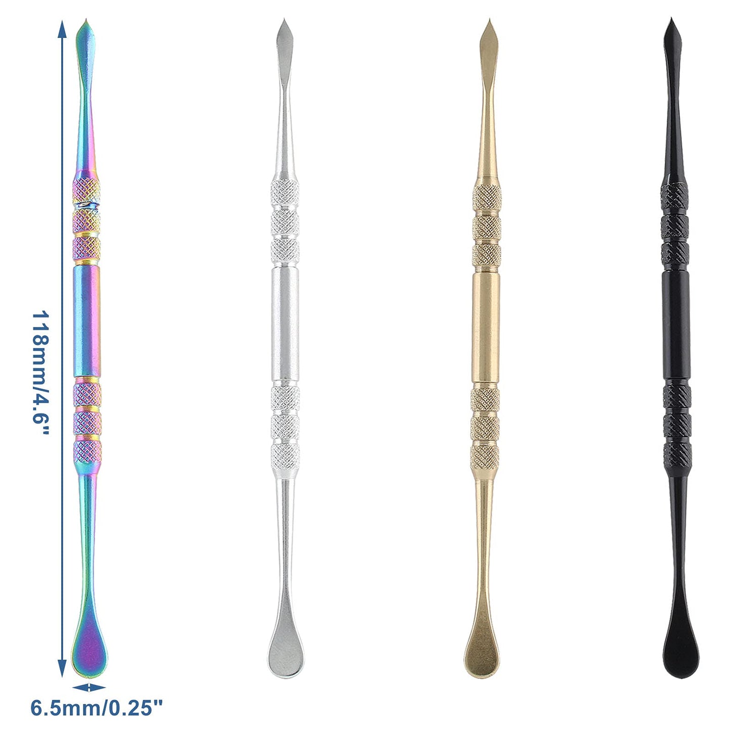 Suiwotin 16PCS Wax Carving Tool, Stainless Steel Sculpture Tool Wax Tools Kit Sculpting Tool Spoon, Double-Headed 4.6" Length and 4 Colors