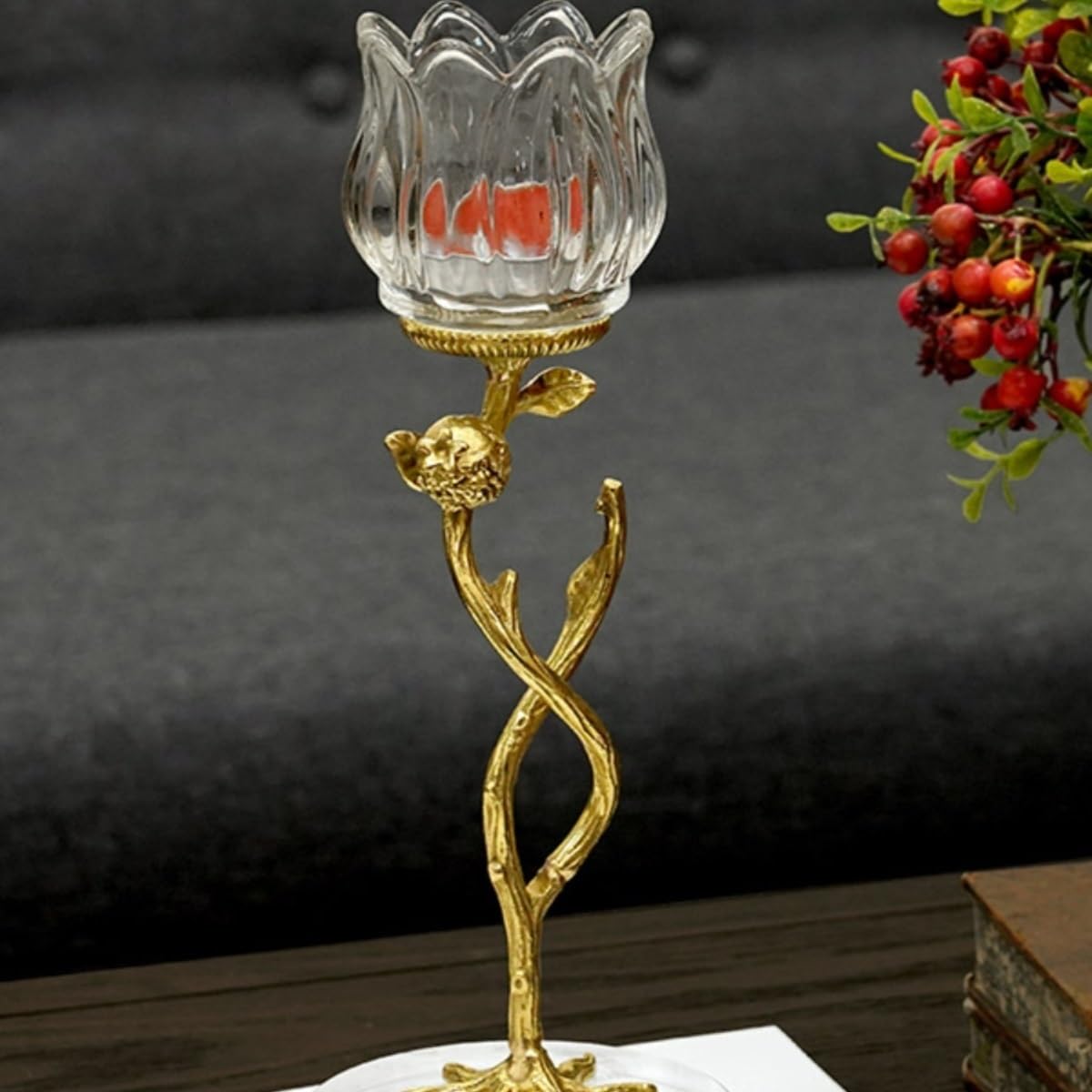 Candlestick Holders Light Luxury Crystal Glass Candlestick Living Room Restaurant Table Creative Decorative Ornaments Candle Holder Candle Holders