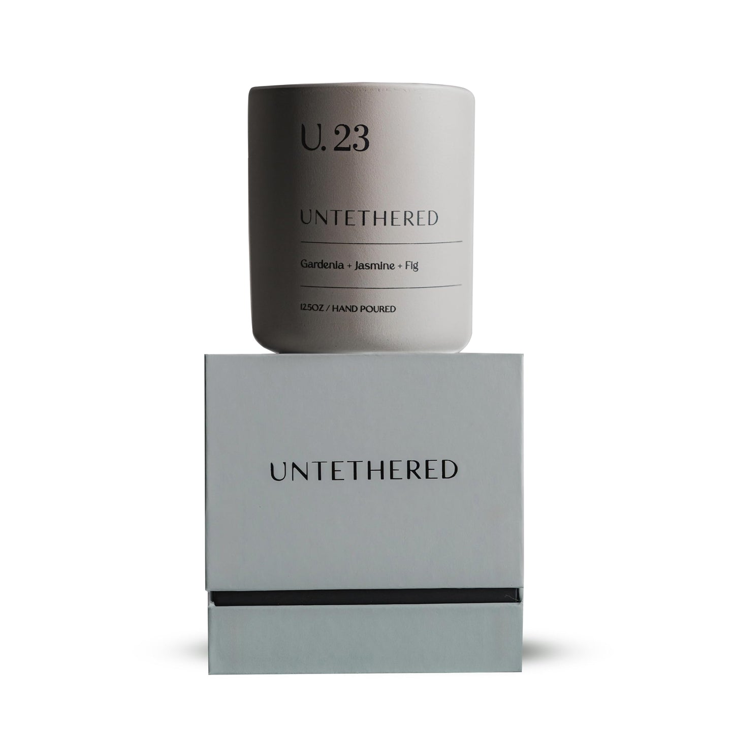 U.23 Luxury Scented Candle – Gardenia, Jasmine & Fig | Hand-Poured in USA with 100% Natural Coconut & Apricot Wax | Double Wick, Long-Lasting Aromatherapy Candle for Home, Gift & Relaxation (12.5 oz)