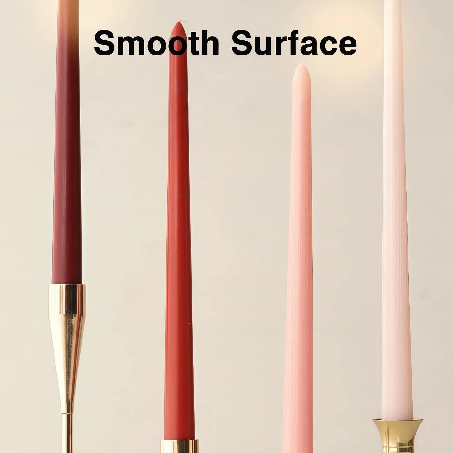 LSXHASGLD 12 Inch Taper Candles, Set of 4, Unscented Smokeless Long Tapered Candle for Wedding Home Decor Christmas (Red Series, 12in)