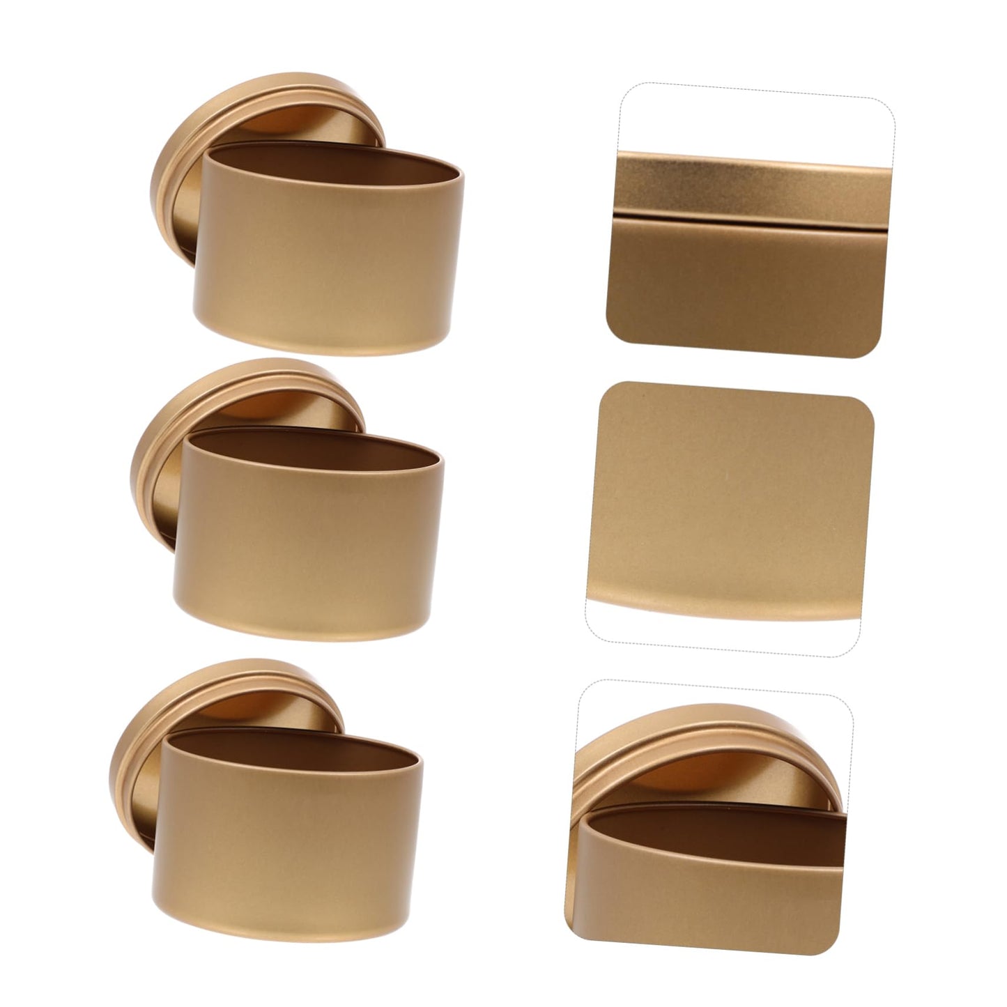 KONTONTY 3pcs Gold Iron Candle Jars Empty Candle Holders for Practical Iron Containers for Home Decor Wedding Favors and Tealight Making