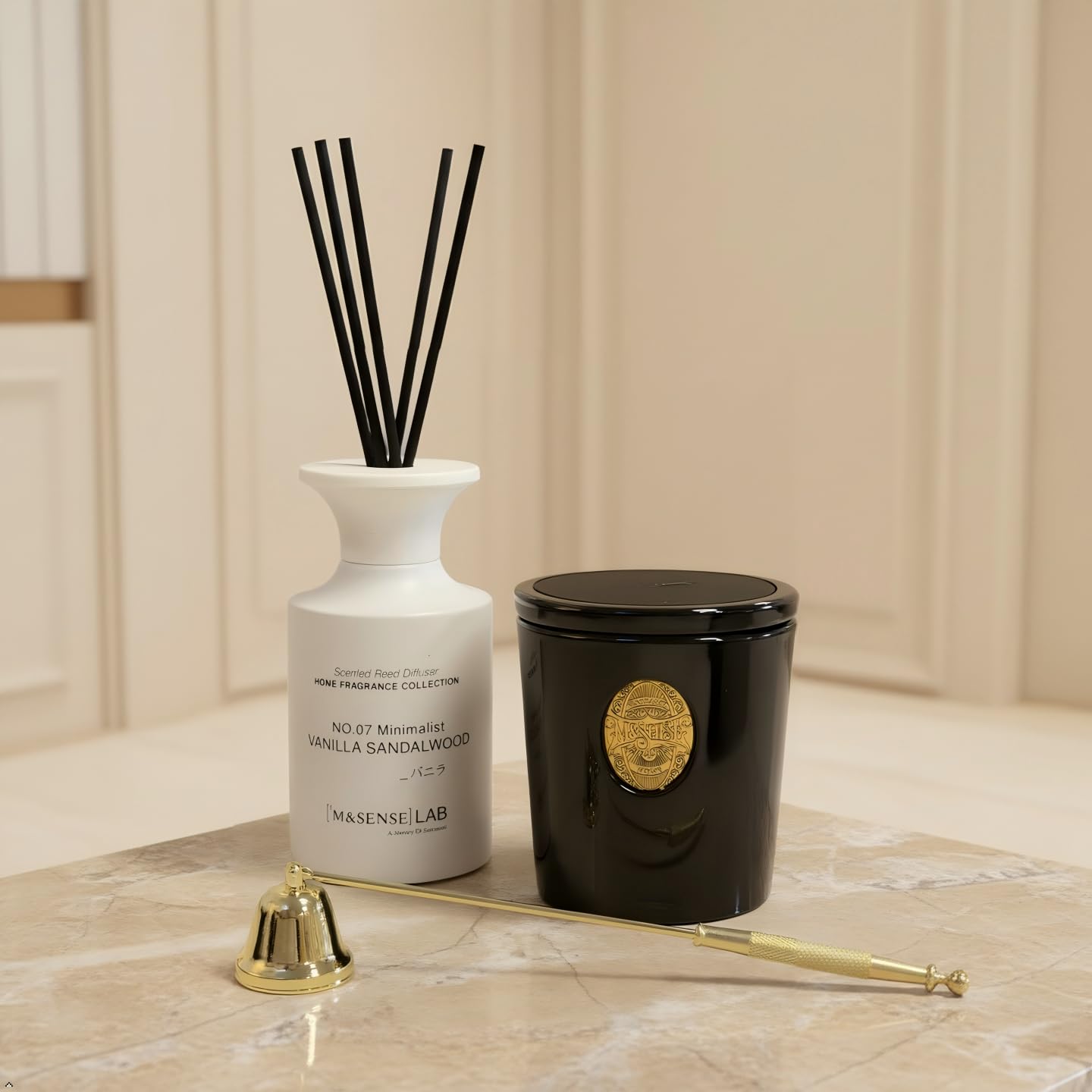 M&SENSE Natural Soy Candle | Oud Wood & Black | 9.2 oz, 50H Burn Time | Luxury Scented Candle for Relaxation, Gifting, Home Décor | Ideal for Bedroom, Office, Party Ambiance