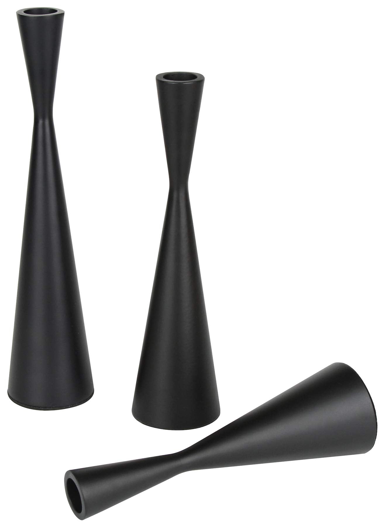 Vixdonos Taper Candlestick Holders Metal Candle Holders Set of 3 Table Decorative Candle Stand for Wedding, Dinning, Party,Home Decor (Matte Black)