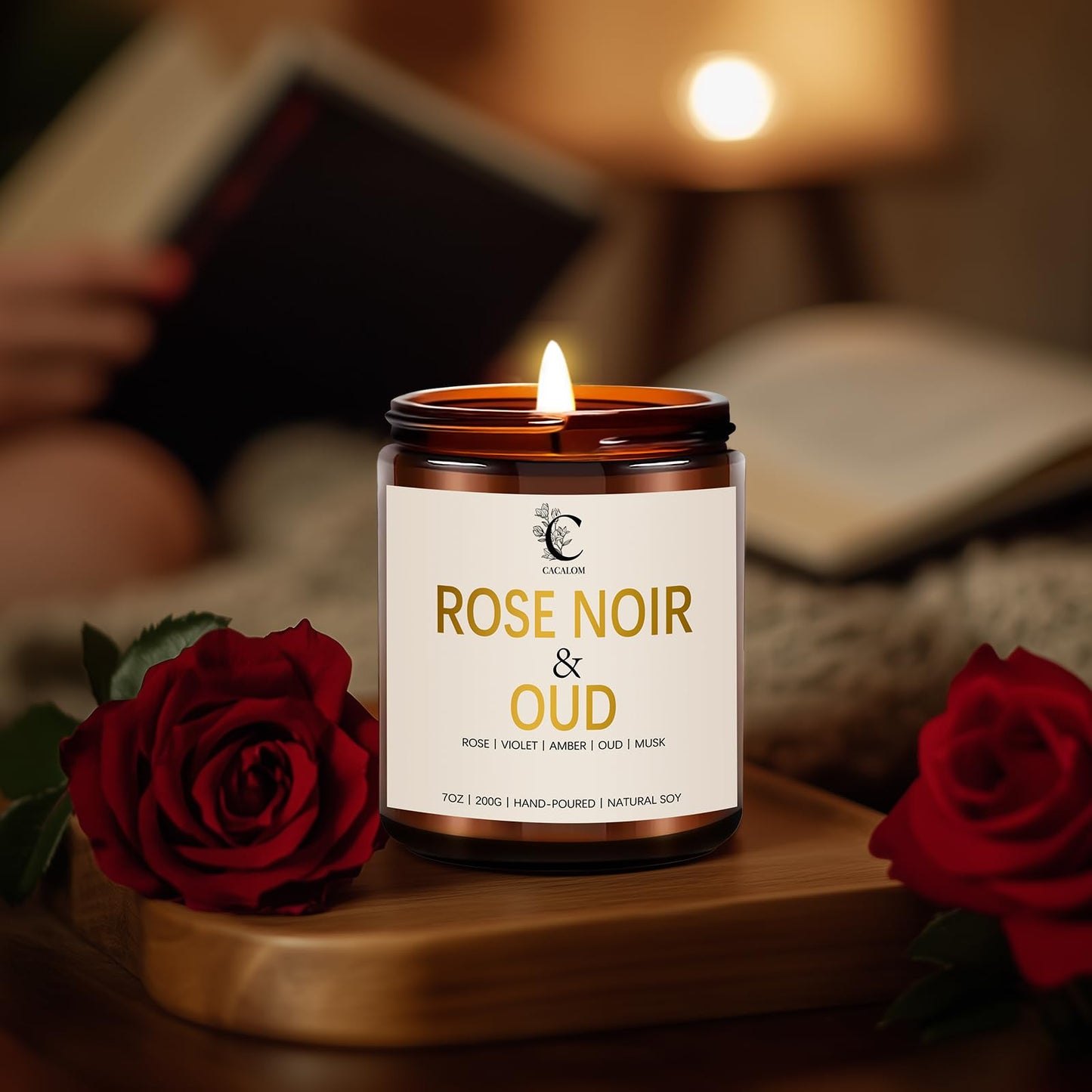 Rose Scented Candles for Women, Stress Relifef Aromatherapy Spa Candle Soy Wax Long Lasting Bath Relaxing Candles