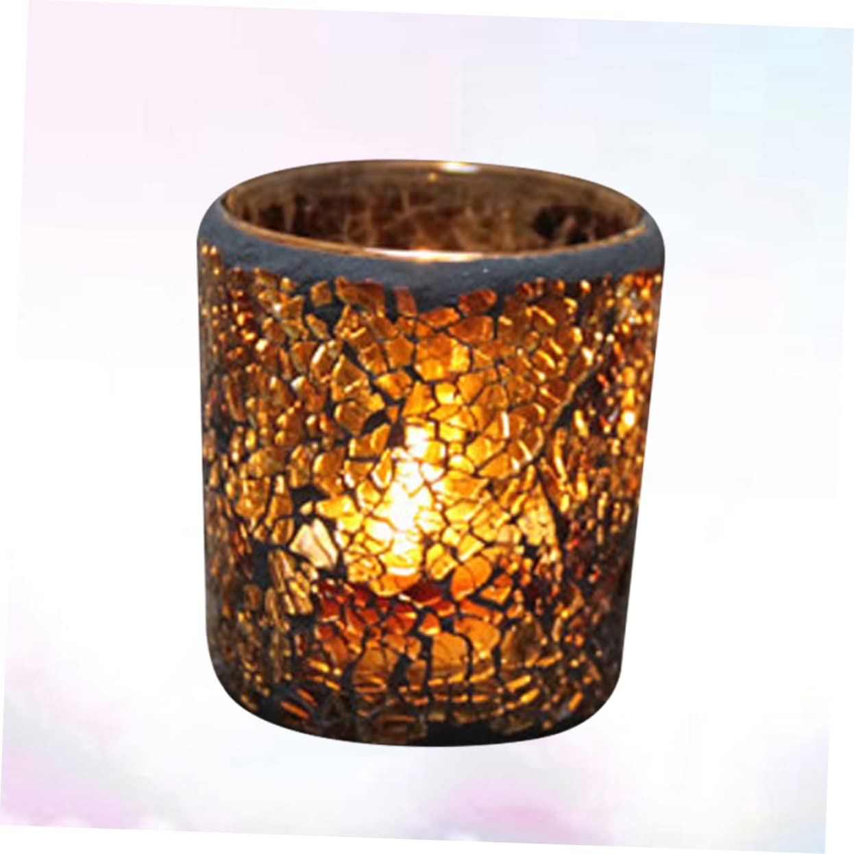 OSALADI European Style Glass Candlestick Set of 2 Stylish Candle Holders for Home and Party Desktop Decor 2.95X2.95X3.34In Flameless Candle Holder Alternative