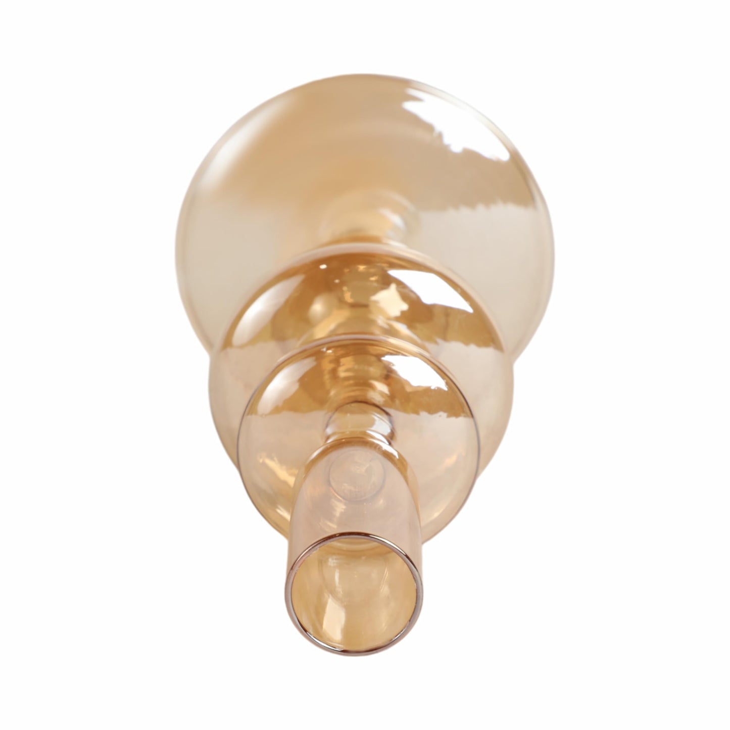 Decorative Glass Candle Holder for Taper Candles - Modern Candlestick Holder with Disc and Sphere Design for Table Decor - Pair with Gold Centerpieces for Tables and Living Room Display - 7" Gold