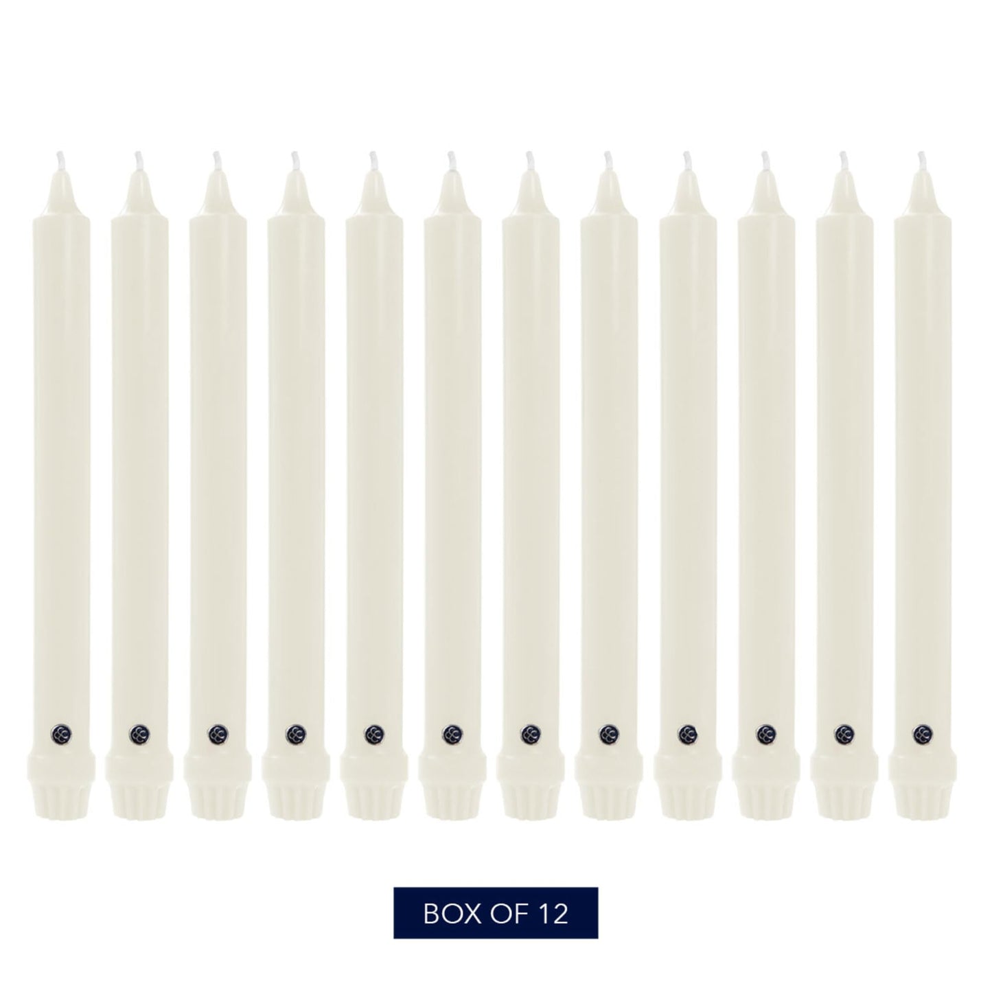 Colonial Candle Unscented Taper Candle, Classic Collection, White, 10 In, Pack of 12 - Up to 8 Hours Burn