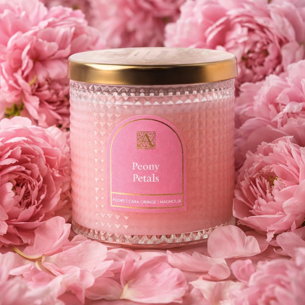 Aromatique, Peony Petals, Elegant Candle with Metal Lid, Home Fragrance for Relaxing Atmosphere, 6 oz, Mother's Day Gifts, Bridal Showers, Anniversaries, Holiday Gifts.