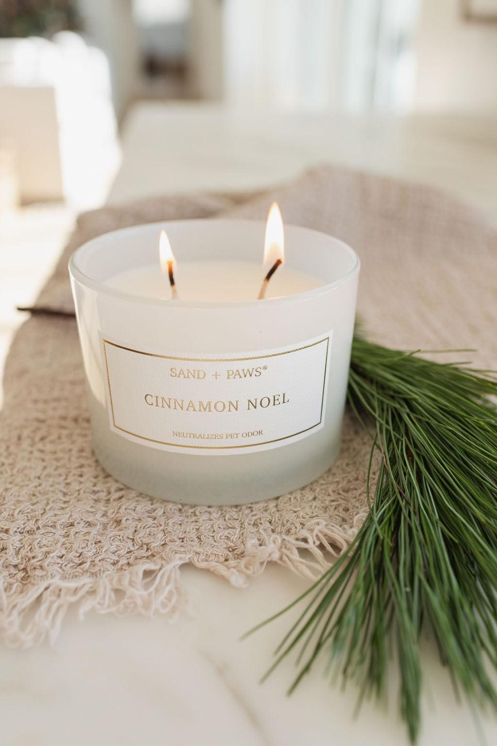 Sand + Paw Scented Candle - Cinnamon Noel – Additional Scents and Sizes – 100% Cotton Lead-Free Wick - Luxury Air Freshening Jar Candles - Perfect Home Decor – 12oz