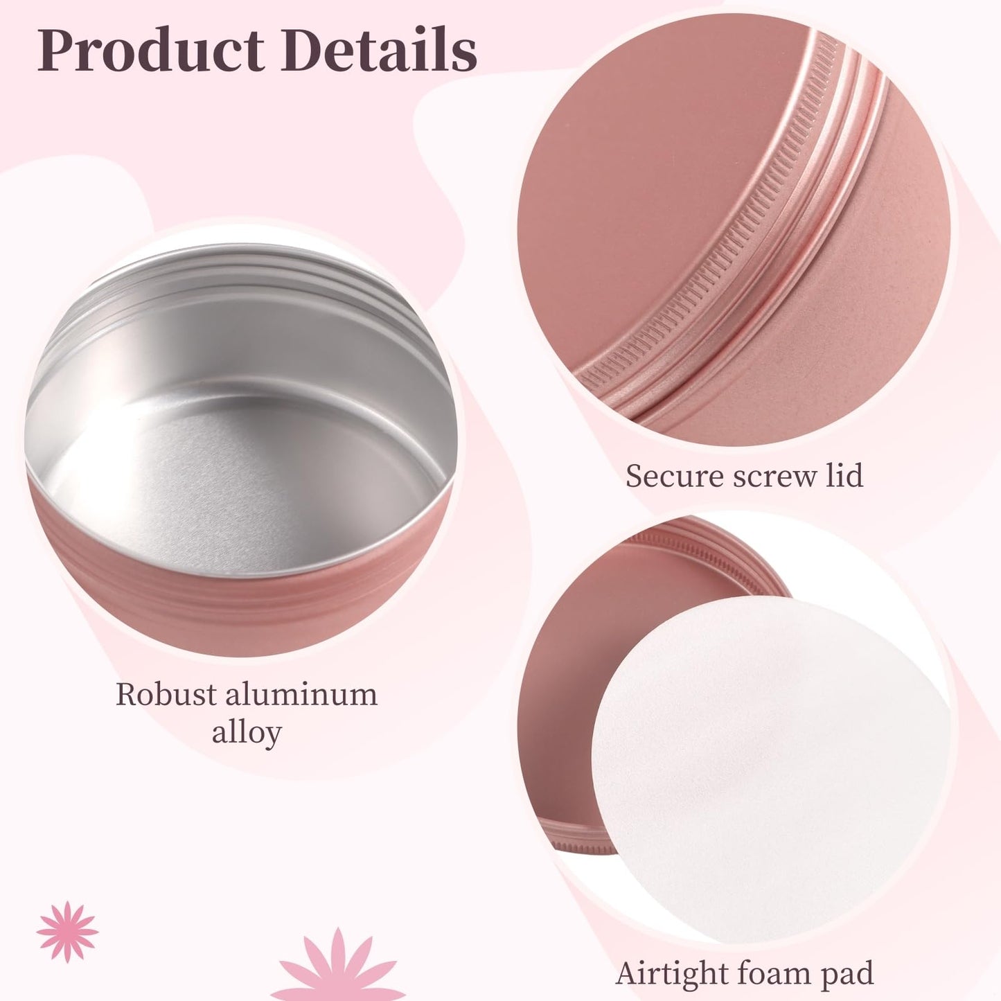 Deskium 18 Pack Aluminum Metal Tins, 6 Oz Round Candle Tins With Screw-Top Lids, Travel Storage Containers For Spices, Cosmetics, Candles
