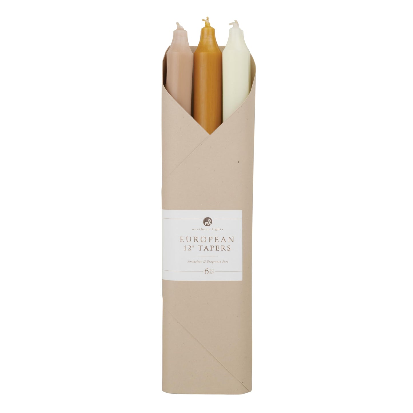 Northern Lights Candles - 12" 6pk Taper Combo - Desert Sun - 72747