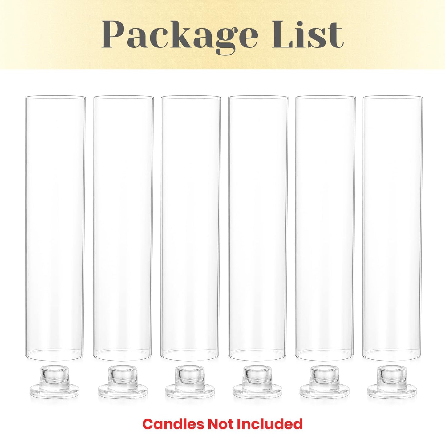 Hewory Hurricane Glass Candlestick Holders : 6 Pcs Clear Taper Candle Holders for Candlesticks - Hurricane Glass Candle Stick Candle Holders Bulk for Table Centerpiece Wedding Christmas Home Decor