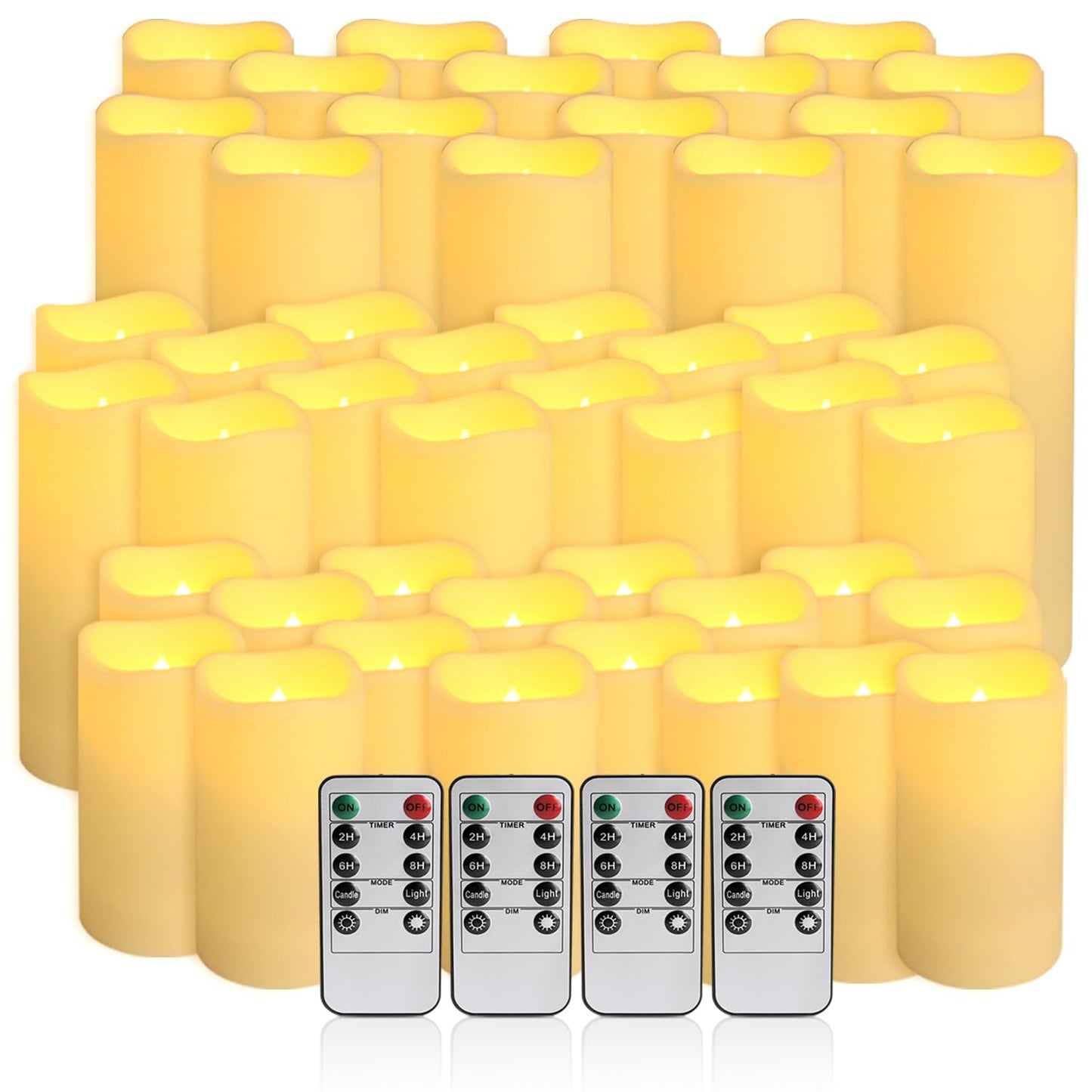 Wfmolcand 48-Pack LED Flameless Candles with Remote Control - Perfect for Home, Parties, and Special Occasions - Create a Magical Ambiance Effortlessly(Three Sizes)