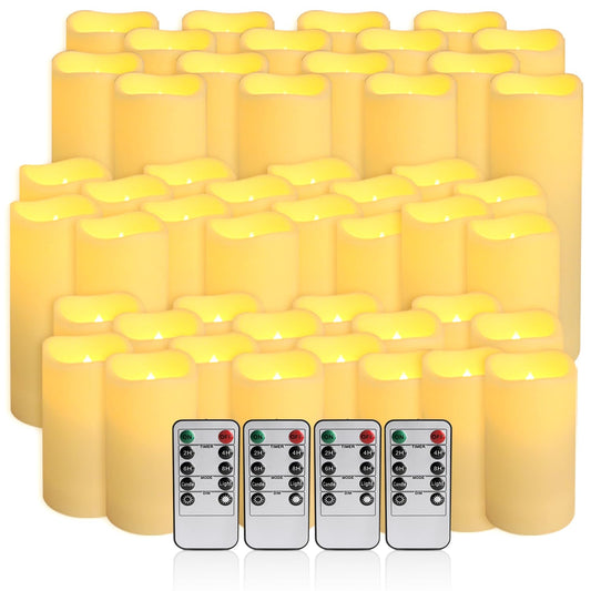 Wfmolcand 48-Pack LED Flameless Candles with Remote Control - Perfect for Home, Parties, and Special Occasions - Create a Magical Ambiance Effortlessly(Three Sizes)