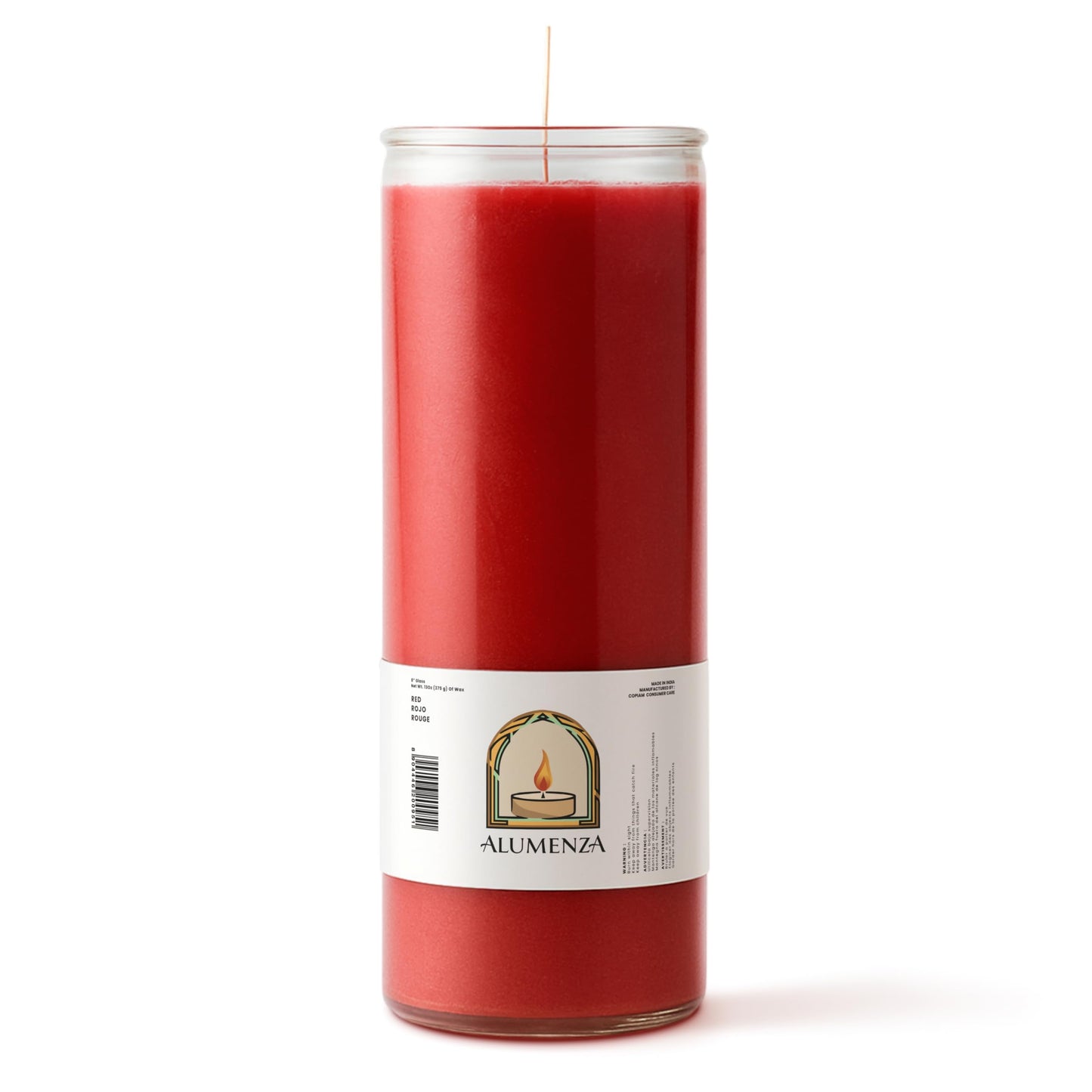 Alumenza Bulk 3 Pack White 7 Day Candles in Glass Jar – Paraffin Wax, Clean Burning Unscented | Large & Tall Devotional Prayer Pillar Candles for Home, Memorial, Spells, Long Lasting