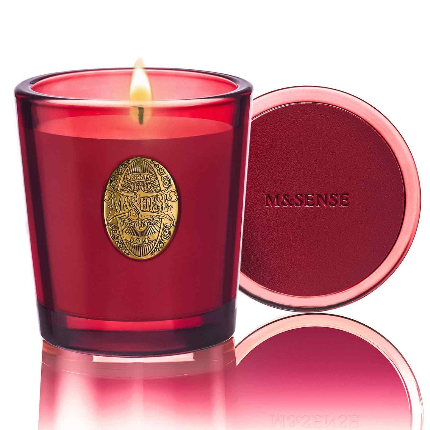 M&SENSE Natural Soy Candle | Wild Rose & Red | 9.2 oz, 50H Burn Time | Candle Gift for Her | Scented Candle for Valentine’s Day