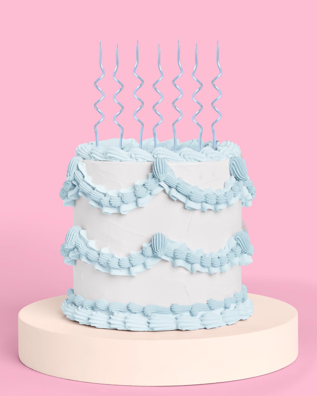xo, Fetti Pearl Blue Wavy Cake Candles, Tall Thin - 10 Pcs | Birthday Party Supplies, Bachelorette Cake Decor, Glitter Cupcake Topper, Fun Dessert Decorations