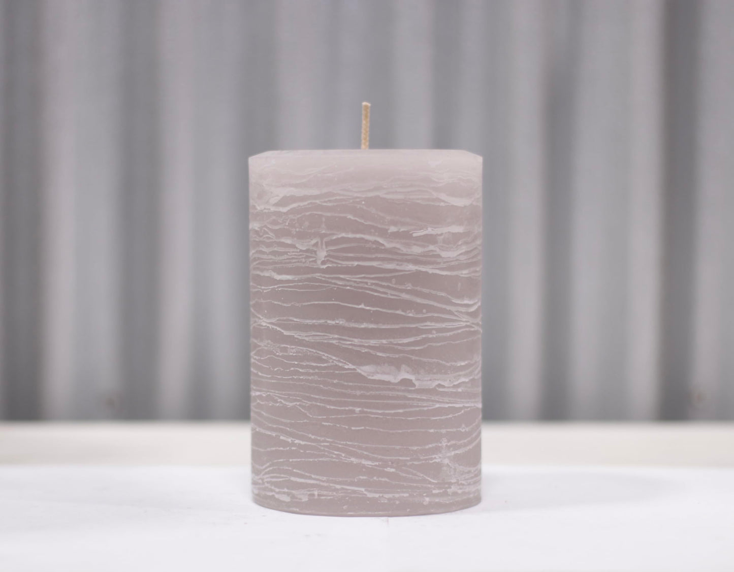 Modern Candle Design Large Unscented Rustic Nordic Pillar Candle Handmade in The USA (Smoke Gray)