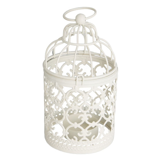 Tea Light Lantern Hollow Pattern Decorative Metal Bird Cage Candle Holder for Dining Table Wedding Party