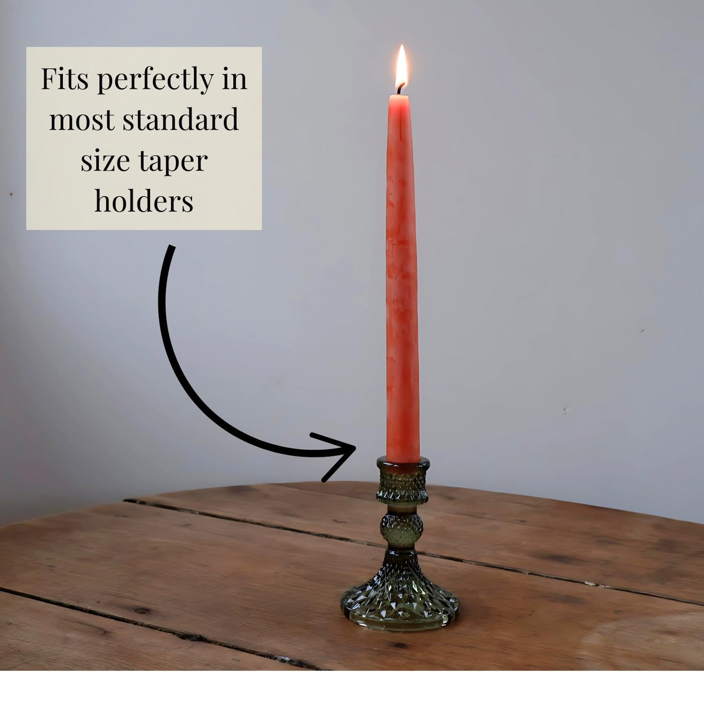 Candlestock Beeswax Taper Candles – Standard 7/8" Diameter, Pure 100% Natural USA Beeswax, Cotton Wick, Dripless, Long-Burning, Handmade in Woodstock, NY- 12 Inches - 1 Pair (2 Candles) - Orange