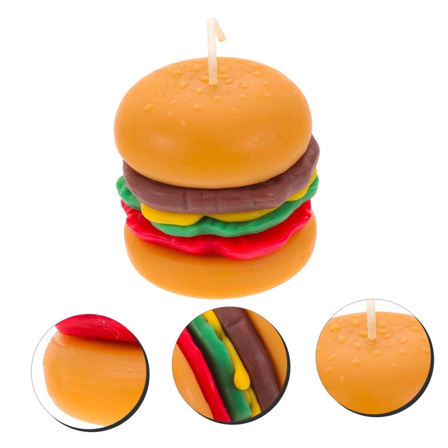 JHKNNK Burger Shaped Scented Candle Mini Paraffin Wax Tealight Candle Decorative for Home Décor and Birthday