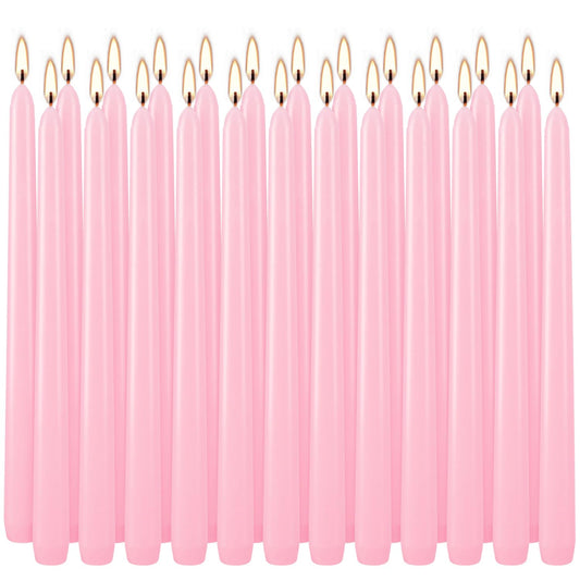Wfmolcand Valentine's Decorations 10 Inch Pink Taper Candles Set of 24, Dripless and Unscented Candle Sticks for Dinner, Shabbat, Halloween, Christmas, Wedding, 8 Hours