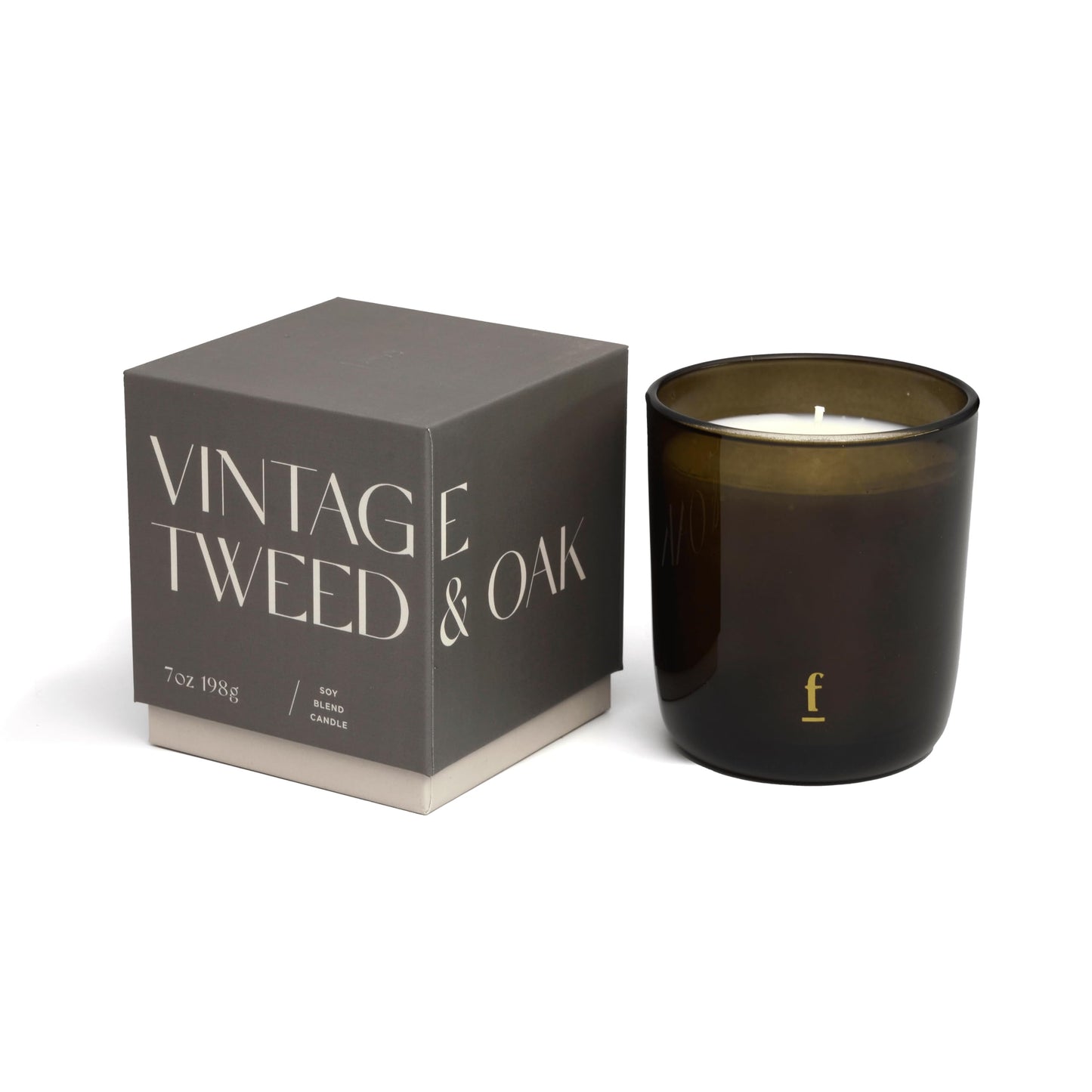 Paddywax Scented Candles Signature Amber Glass Luxury Artisan Candle, 7-Ounce, Vintage Tweed & Oak