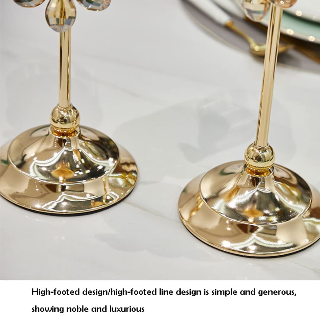 WAOCEO Candlestick Holders Crystal Light Luxury Candle Holder Decoration Flower Romantic Table High Foot Candle Holder Candlelight Dinner Prop Decoration Candle Holders (Size : A)