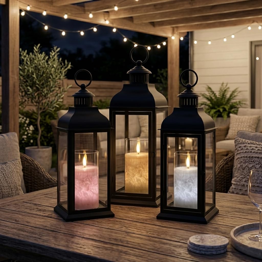 NICEME 3PCS LED Multi Colored Flameless Candles Acrylic Pillar Battery Operated Flickering Flame Color Changing Candles with Remote Control Real Wax Electric Fake Candles Ice Crystal, D3” x H4” 5" 6"