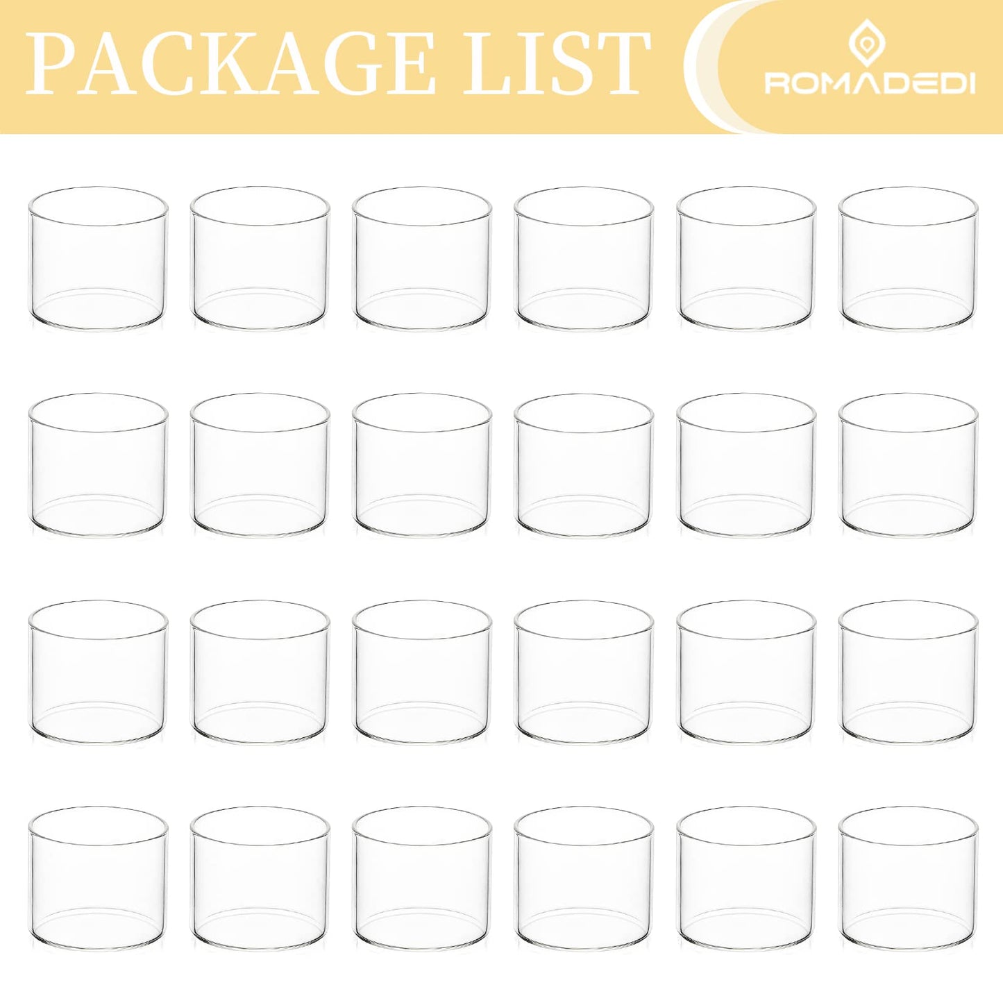 Wedding Votive Tea Light Holders - Mini Clear Glass Tealight Candle Holder as Candlelit Dinner Party Events Birthday Reception Centerpiece Decor Accessories, 20+Extra 4