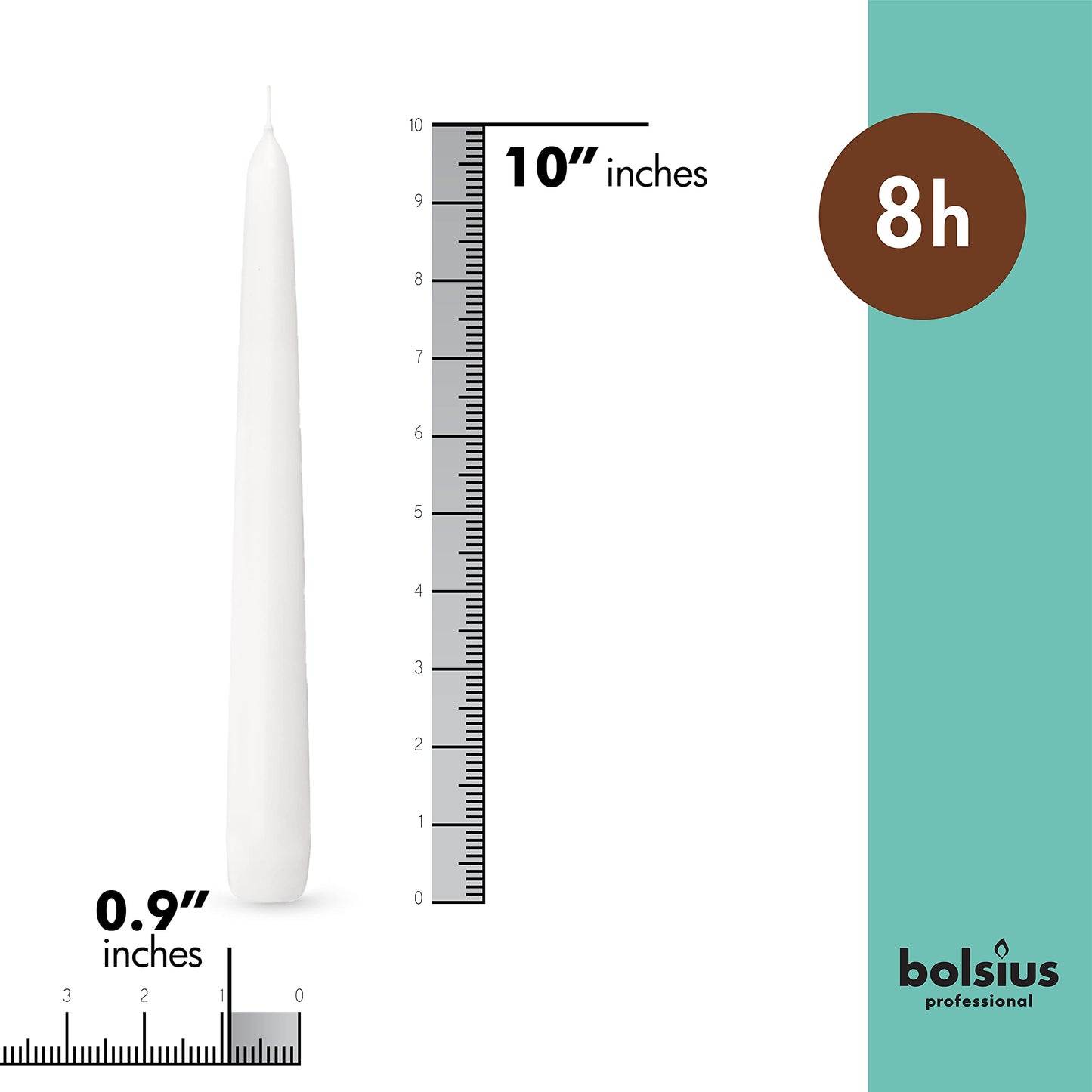 BOLSIUS Long White Taper Candles - Bulk Pack of 30 Count - 10-inch Unscented Household Candlesticks - Premium European Quality Wax - 8 Hour Long Burning Candles for Home Décor, Weddings & Parties