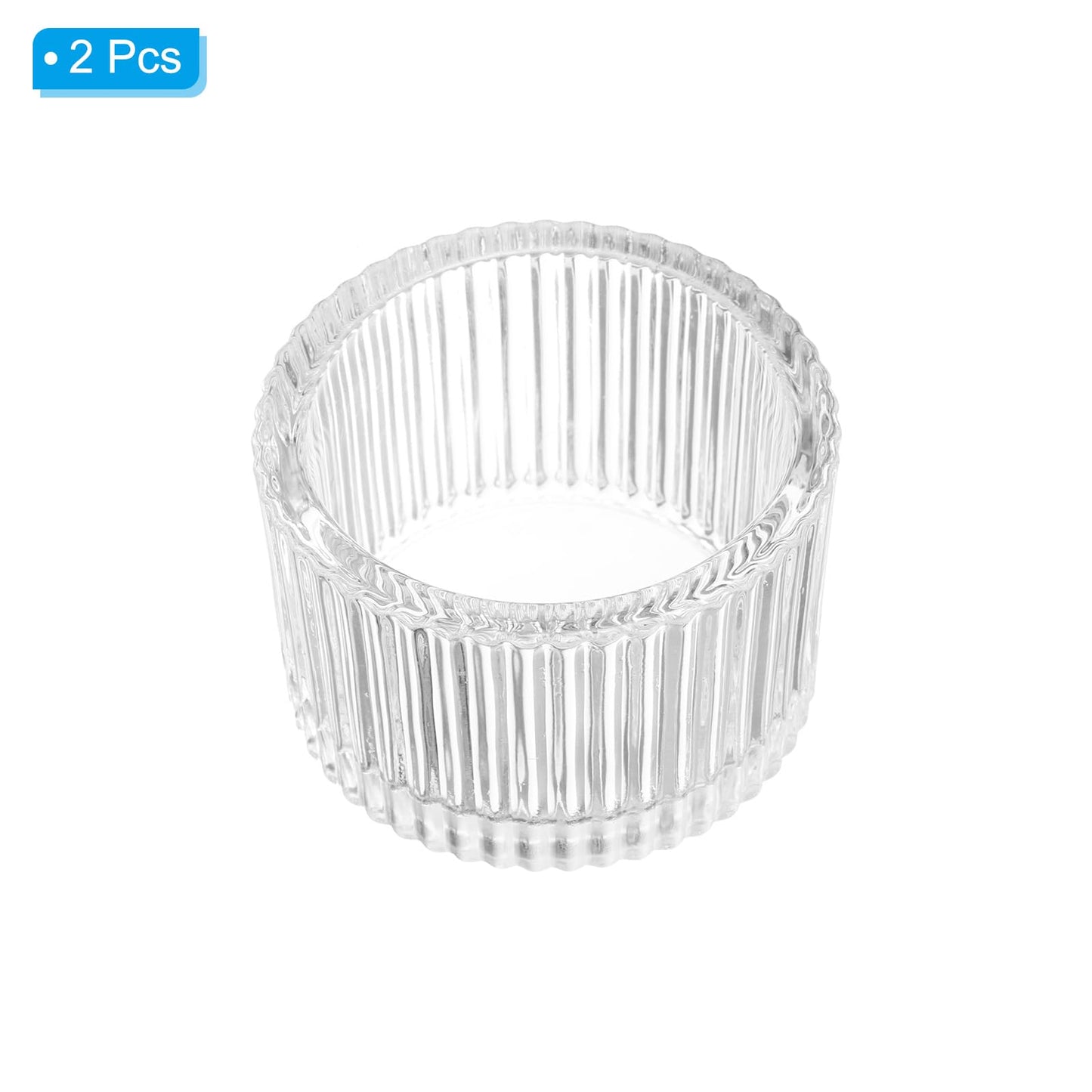 PATIKIL 2 pcs Tealight Candle Holder, Tea Lights Candle Holder Glass Votive Candle Holders Glass Candle Holders for Table Centerpiece Decor Wedding Dinner Party, White