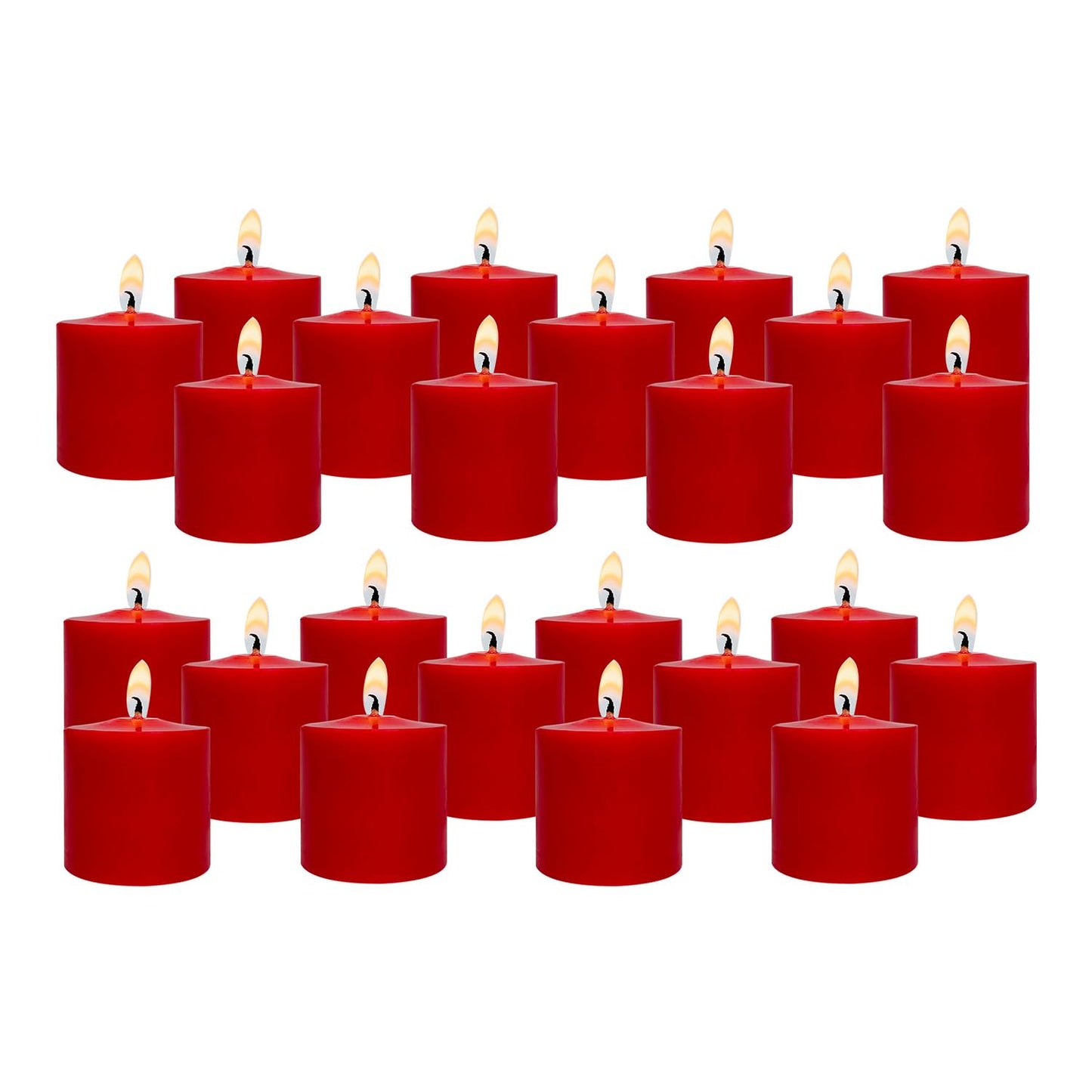 Red Votive Candles 15 Hour Burn Time Unscented Candles Votives Bulk Pack of 24 Small Pillar Candles