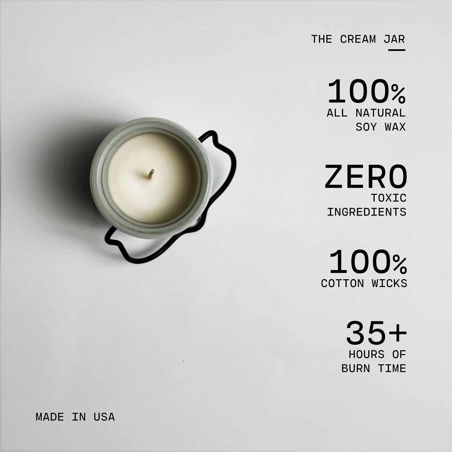 Milkhouse Candle Company Eucalyptus Lavender Soy Candle - Lavender | Eucalyptus | Soft Spice Scented - 5 oz Cream Jar with Black Lid, 35+ Hour Burn Time, Made in the USA