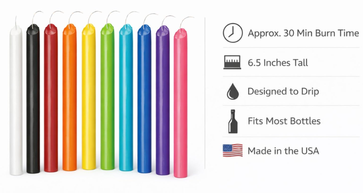 Funny Guy Mugs - Red Drip Candles 6 Pack – Unscented Wax Candle Sticks for Weddings, Parties, Gothic & Halloween Decor – 6.5″ Tall Slow Drip Candles for Wine Bottles & Events