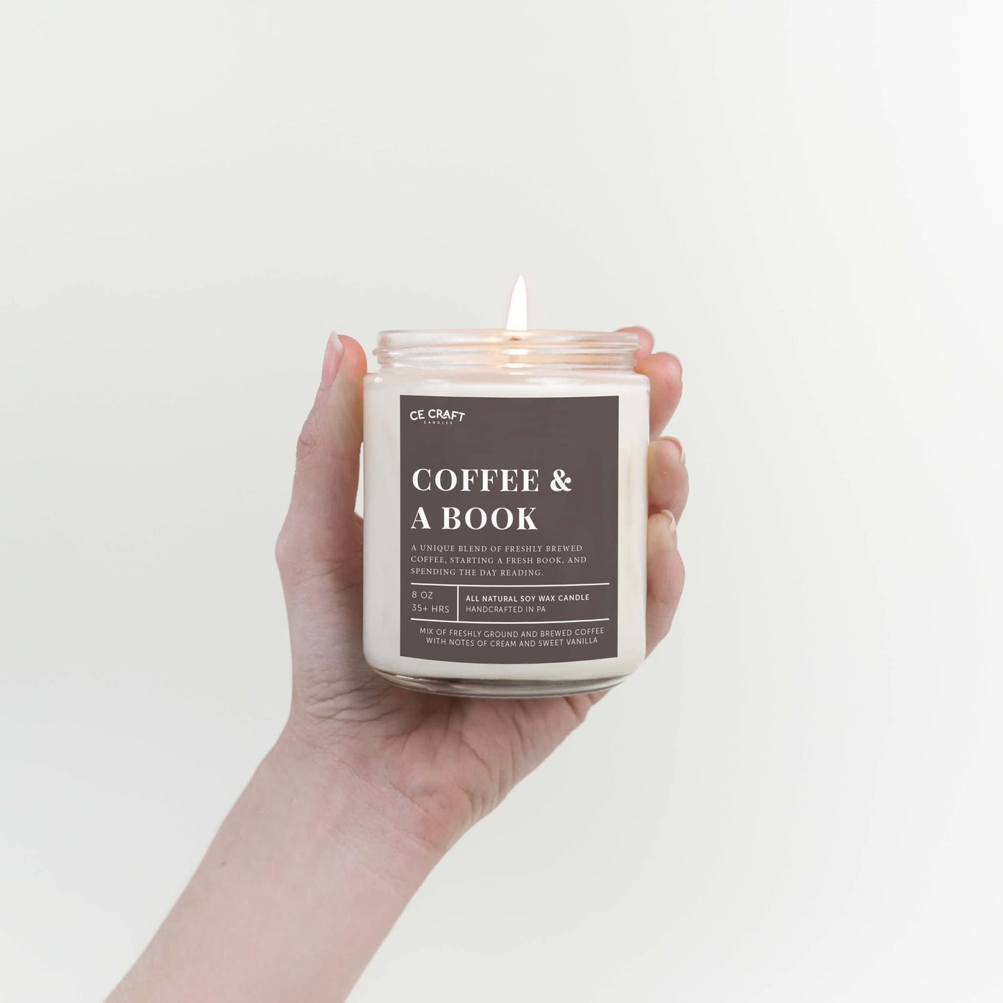 CE Craft Coffee & A Book Scented Candle - Gift for Book Lovers, Reading Candle, Bookish Scents for Bibliophiles