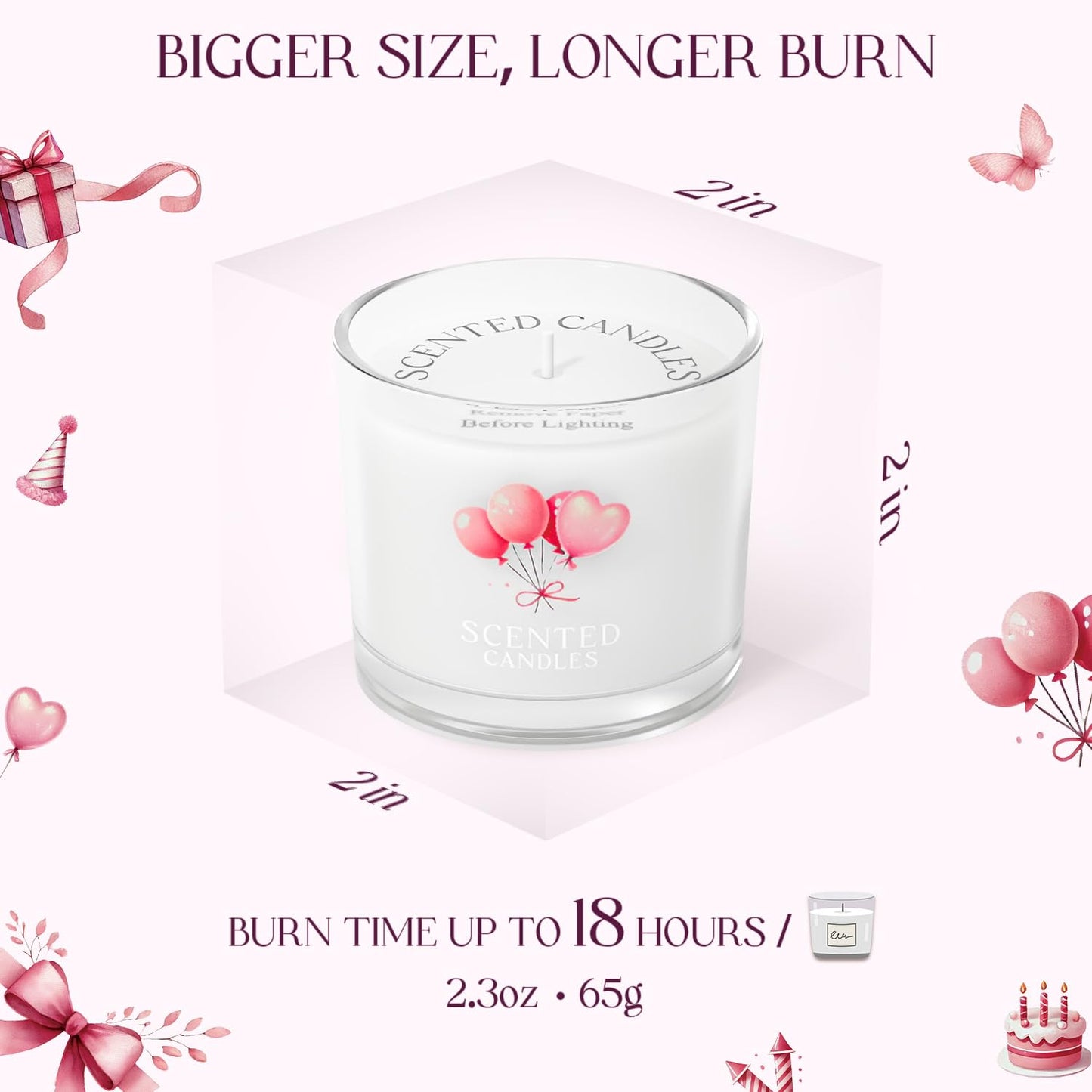CHILLFLAME Birthday Candles, Scented Candles Gift Set for Stress Relief, 6 Votive Candles for Women and Men, Birthday Candle Gifts for Women (6 Colors, 14 oz)