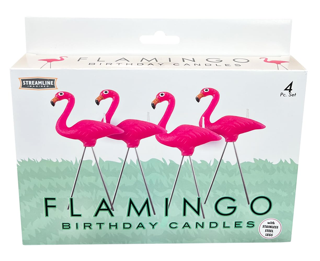 Streamline Imagined Decorative Birthday Candles - Flamingo (4 Candle Pack)