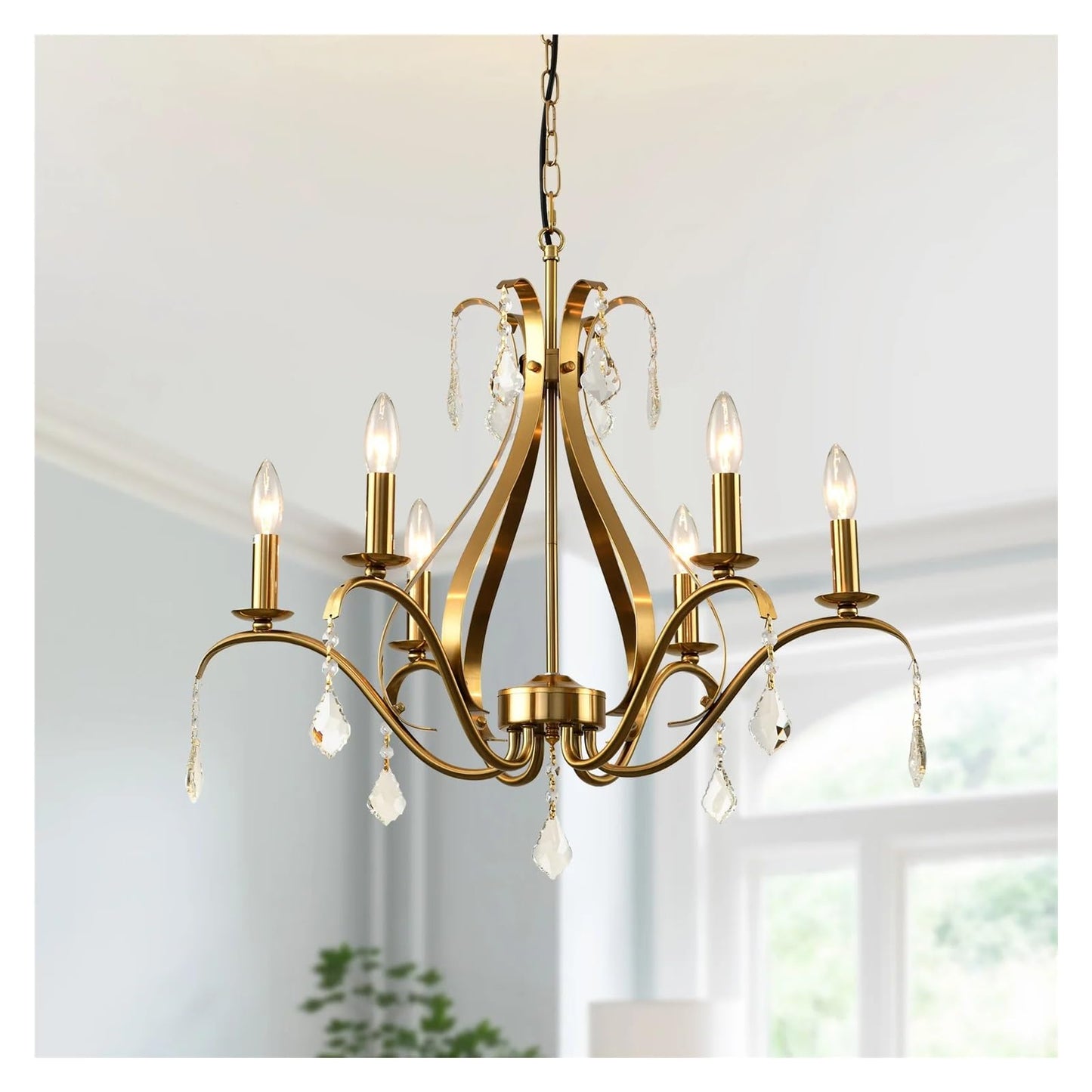 Modern Chandelier for Dining Room Living Room K9 Crystal Pendant Lighting Candle Chandeliers Home Decoration Light Fixtures,Comfortable Lighting