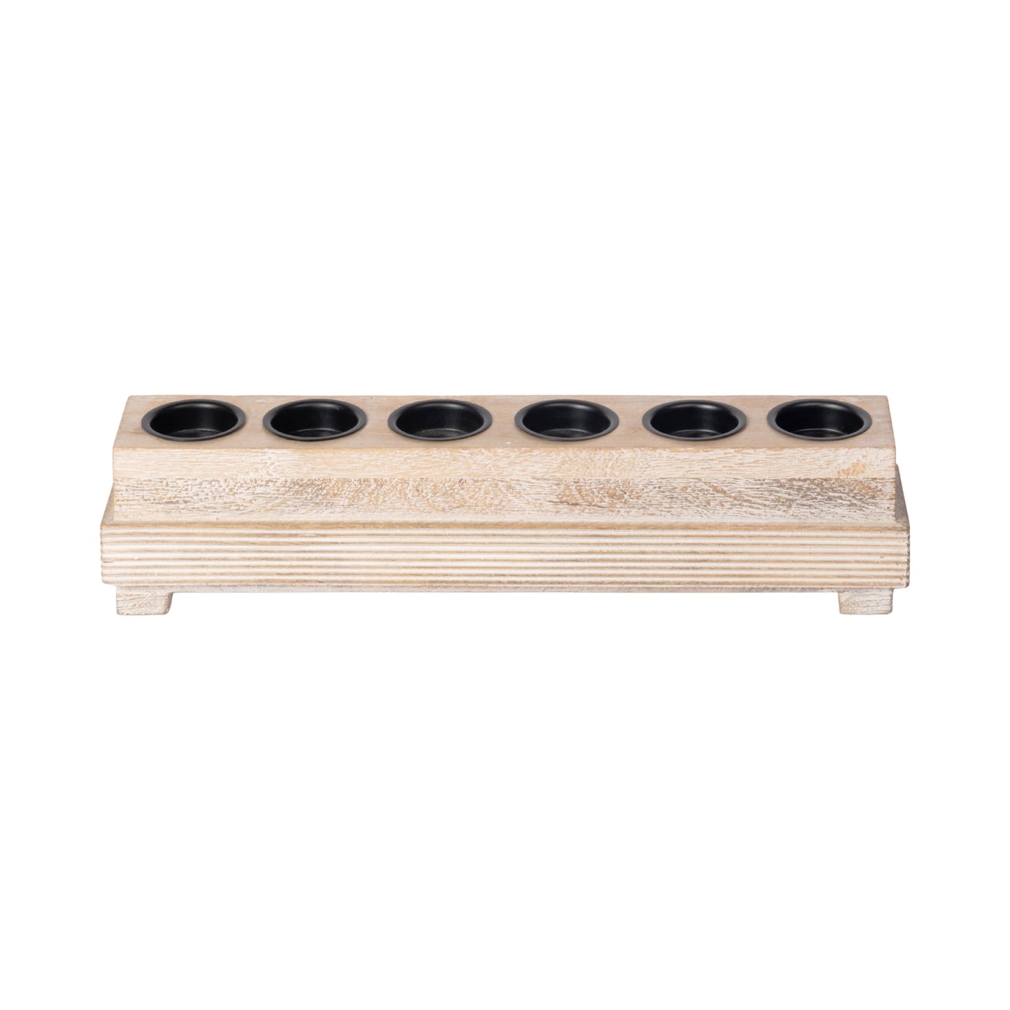 JFY Designs Hand Carved Solid Wood Candle Centerpiece - Pillar Candle Holders Decorative Candlestick Holder for Home Décor, Wedding, Dinning, Party