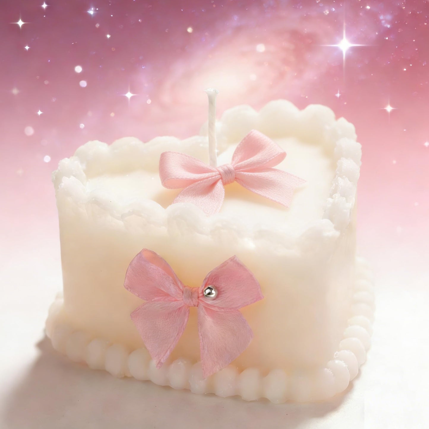 SRCVYLT 2 Pcs Bow Heart Scented Candle Set Rose Fragrance Soy Wax Scented Candle with Fixed Bow Decor for Valentine's Day Party Bedroom Room Table
