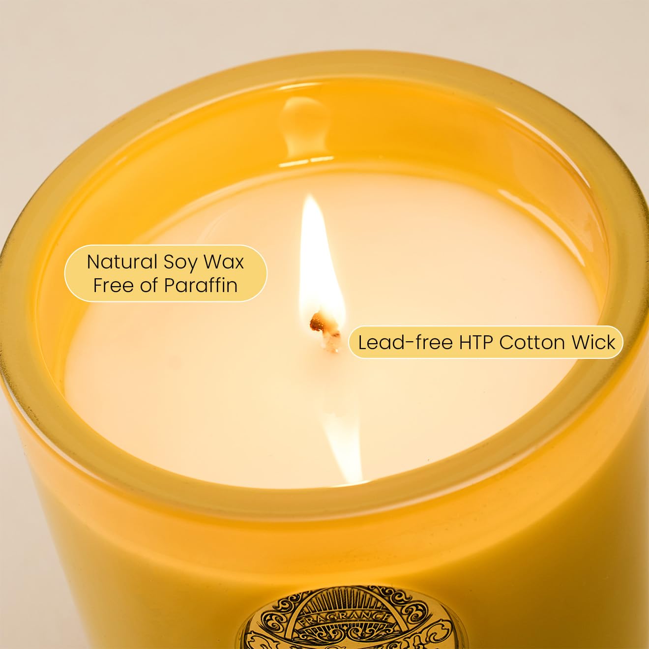 M&SENSE Natural Soy Candle | Sugared Lemon & Yellow | 9.2 oz, 50H Burn Time | Luxury Scented Candle for Relaxation, Gifting, Home Décor | Ideal for Bedroom, Office, Party Ambiance